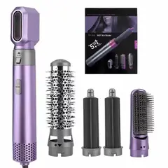 GENERICO - Peine Cabello Cepillo Secador 5 en 1 Alisador Rizador Multifuncional \ MORADO