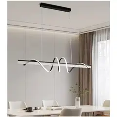 GENERICO - Lámpara de Araña Techo Negro Regulable con Control Remoto