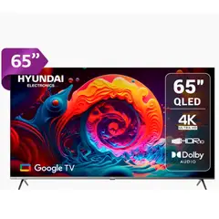 HYUNDAI - Televisor Hyundai 65 Google TV HYLED6513QG UHD 4K QLED Gris
