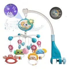 GENERICO - Móvil Musical Proyector 5 en 1 León Elefantito para Cuna de Bebé Niño