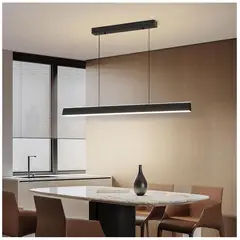 GENERICO - Lámpara moderna y lineal colgante LED regulable con control remoto