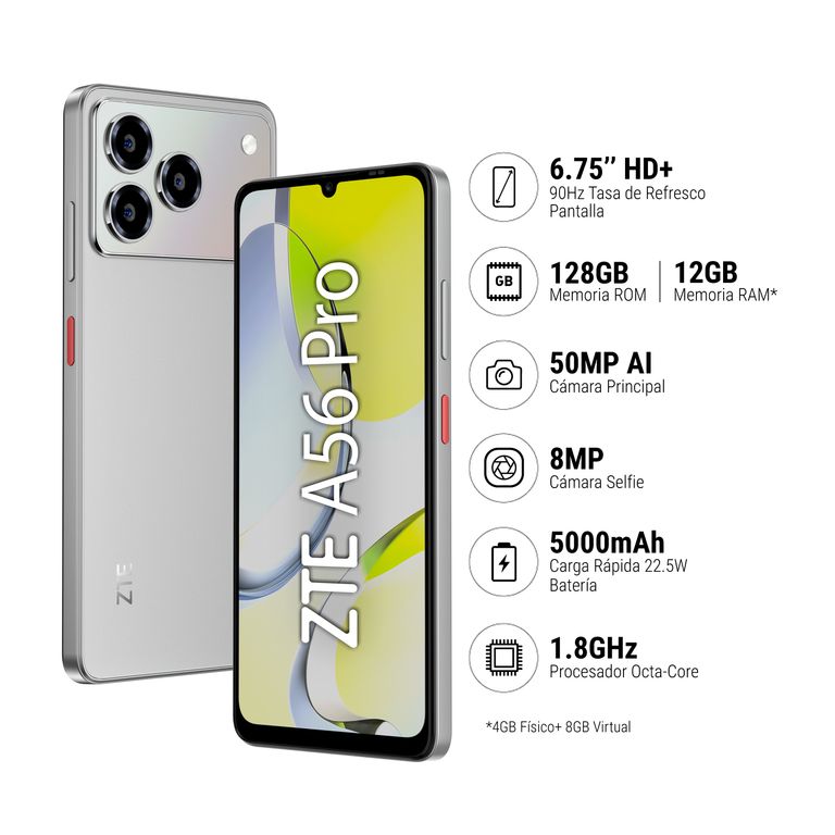 ZTE BLADE A56 PRO 4+8GB+128GB - GRIS