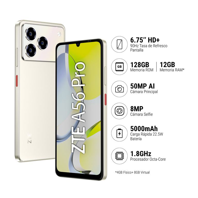 ZTE BLADE A56 PRO 4+8GB+128GB - DORADO
