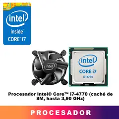 INTEL - Computadora Pc Core i7 4770 Monitor 24 fhd' RAM 16 GB SSD 500 GB PARLANTES