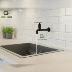 GREEN HOUSE - GRIFERIA - CAÑO JARDIN NEGRO ABS + ACERO