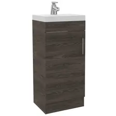 FMFURNITURE - Mueble Vanitorio Piso 1 Puerta Fm-005O Café Oscuro