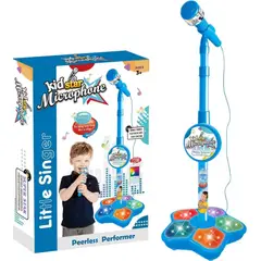 GENERICO - MICROFONO KARAOKE CON PEDESTAL Y LUCES PARA NIÑOS