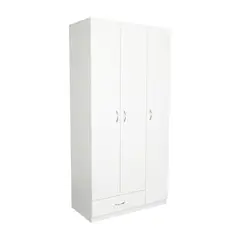 FMFURNITURE - Ropero 3 Puertas 1 Cajón Fm-064B - Blanco