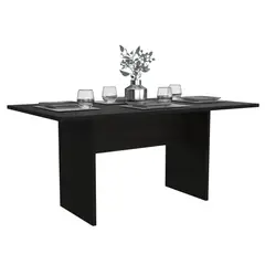 FMFURNITURE - Mesa De Comedor Negra 160Cm