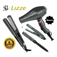 LIZZE - PLANCHA 480F Y SECADORA 2400W CABELLO LIZZE EXTREME + CEPILLO TERMIX