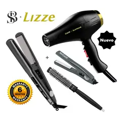 LIZZE - PLANCHA EXTREME Y SECADORA SUPREME DE CABELLO LIZZE + MINI PLANCHA + CEPILLO TERMIX