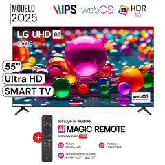 LG - Televisor LG 55" LED UHD 4K Smart TV ThinQ AI 55UA8050PSA  + Magic Remote - Nuevo 2025