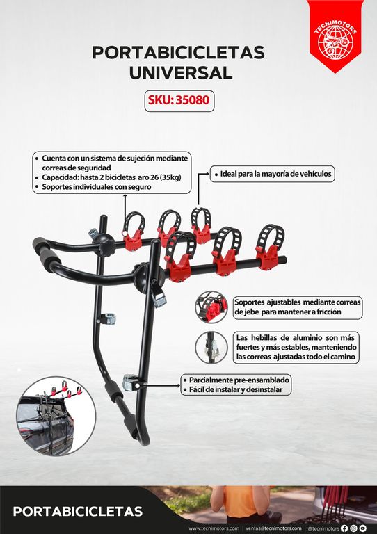PORTABICICLETAS UNIVERSAL PARA AUTO