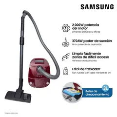 SAMSUNG - Aspiradora de Arrastre Con bolsa VCC4190V3KXZS 2000W PURPLE