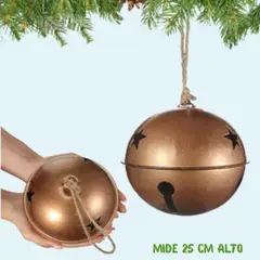 GENERICO - Cascabeles Navidad Dorado Arbol Adornos  - Miden 25 cms