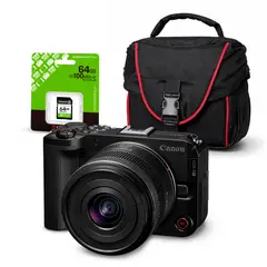 CANON - Cámara Mirrorless EOS R50V + Lente RF-S 14-30mm f45-63 IS STM + Kit Básico