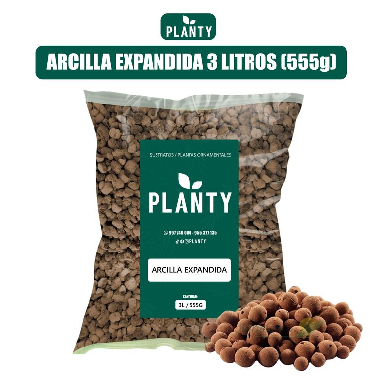 Sustrato Premium - Arcilla Expandida 3 Litros 555g