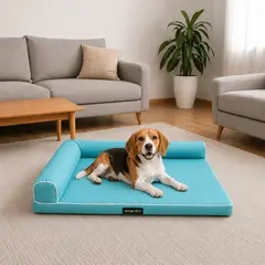 GENERICO - Ergo Bed - Cama Ergonómica para Perros -Talla L - Turquesa
