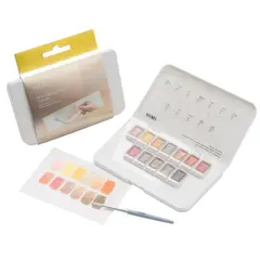 GENERICO - Miya Himi Acuarela Metálica en pastilla: Set 12 colores - GOLD