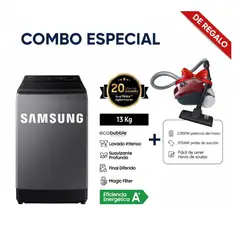 SAMSUNG - Lavadora Samsung 13Kg WA13CG5441BD Carga Superior EcoBubble + aspiradora Samsung VCC4190V3KXZS 2000W