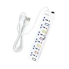 OPALUX - Supresor de Picos 6 Salidas con Toma a Tierra OP-E106T