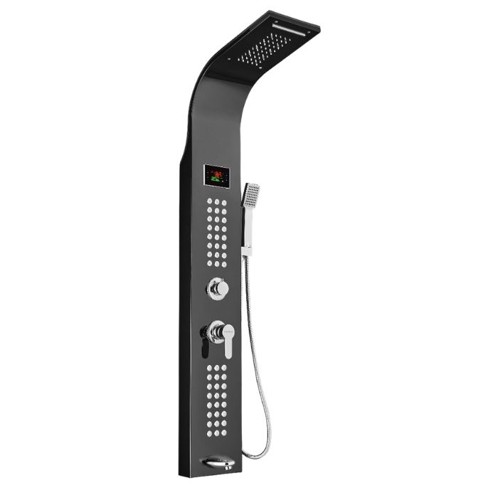 COLUMNA DE DUCHA IGUAZÚ NEGRO CON LED