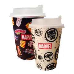 GENERICO - Pack de 2 Vasos Tumbler 16 oz Diseño Superhéroes – Símbolos y Logos Retro