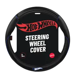 HOT WHEELS - Cubre Volante Universal Hot Wheels 011 Negro Hilo Rojo