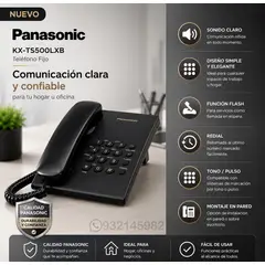 Panasonic - Teléfono Fijo Panasonic Alámbrico KX-TS500LXB -  Negro