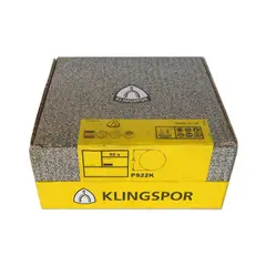 KLINGSPOR - Caja x 50 Discos Velcro 5" (125mm) PS22K Grano 60 GLS5 (Rojo)
