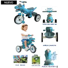 VOYAGE - Triciclo Dino Rex Musical y Luces Azul