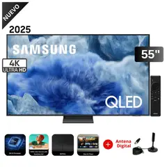 SAMSUNG - Televisor 55 pulgadas QLED 4k Control de voz QN55Q8FAAGXPE + Antena Digital