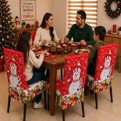 GENERICO - Forros Funda de Silla Navideña Decoración Navidad Pack x5