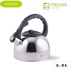 FACUSA - Tetera acero inoxidable de 2.5 litros con silbador.