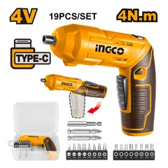 INGCO TOOLS - CSDLI0442 ATORNILLADOR INALÁMBRICO 4V 4Nm CONECTOR TIPO C + ACCESORIOS