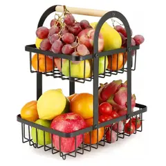 INSPIRA MARKET - Organizador para Frutas y Verduras Frutero Cesta 2 Niveles