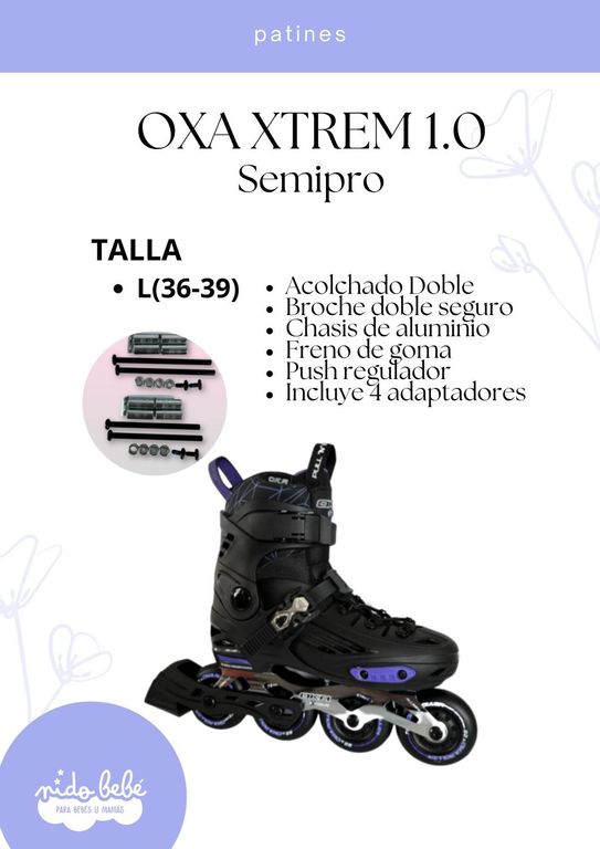 PATIN LINEAL OXA XTREMN 1.0 SEMIPRO BLUE L (36 a 39)