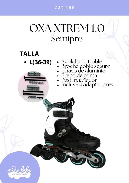 PATIN LINEAL OXA XTREMN 1.0 SEMIPRO TURQUESA L (36 a 39)