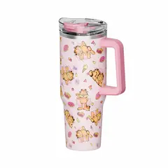 GARFIELD - Mug termo con asa Kawaii Chibi 1200 ml rosado