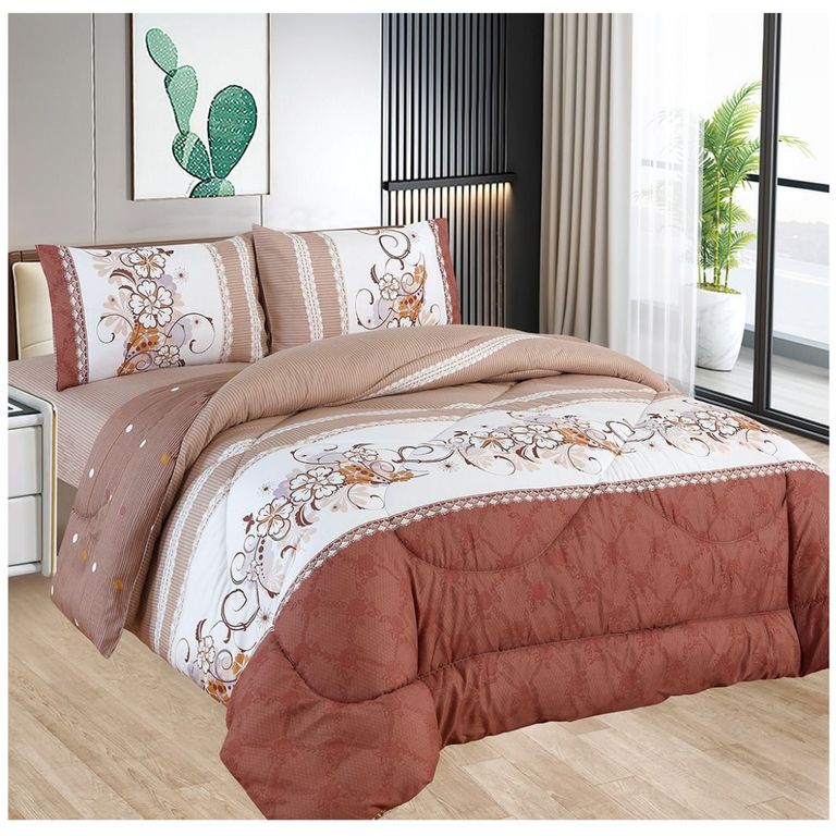 EDREDÓN CASATEX TELA CON TELA CON DISEÑO 1.5 PLZ