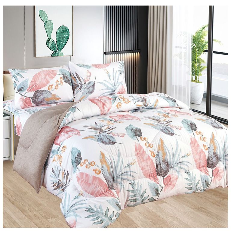 EDREDÓN CASATEX TELA CON TELA CON DISEÑO 1.5 PLZ