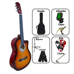 SOUND STAR - Pack Guitarra Acústica SUNBURST 39″ nylon incluido accesorios