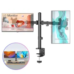 GENERICO - Soporte Rack Base de Monitor Dual 2 Pantallas Monitores Brazos Articulado 13 a 32 Pulgadas