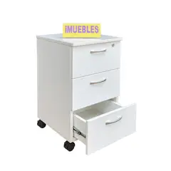 TEMEL - Gavetero para Oficina color Blanco – 3 Cajones – SAHIP – TEMEL