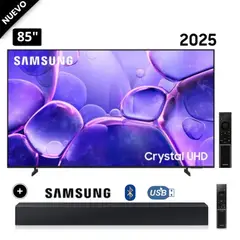 SAMSUNG - Televisor Smart TV 85 Crystal UHD 4K UN85U8000FGXPE + Soundbar HW-B400