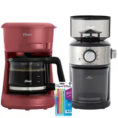 OSTER - Cafetera Oster 4 Tazas BVSTDCDR5R + Molinillo de Cafe BVSTBMH24