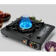 GENERICO - HORNILLA DE COCINA PORTATIL CAMPING A GAS - COLOR NEGRO