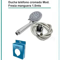 APACHE - Ducha de mano tipo Teléfono 5 Funciones Moderna de ABS cromado manguera acero 150cm