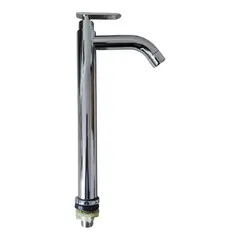 APACHE - Grifo Llave Alto 30cm para Ovalin o Bowl Pico cascada Acero Cromado Brillante