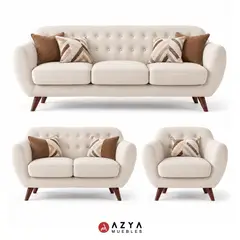 AZYA MUEBLES - Juego de Sala Ceres 3-2-1 + Cojines Decorativos